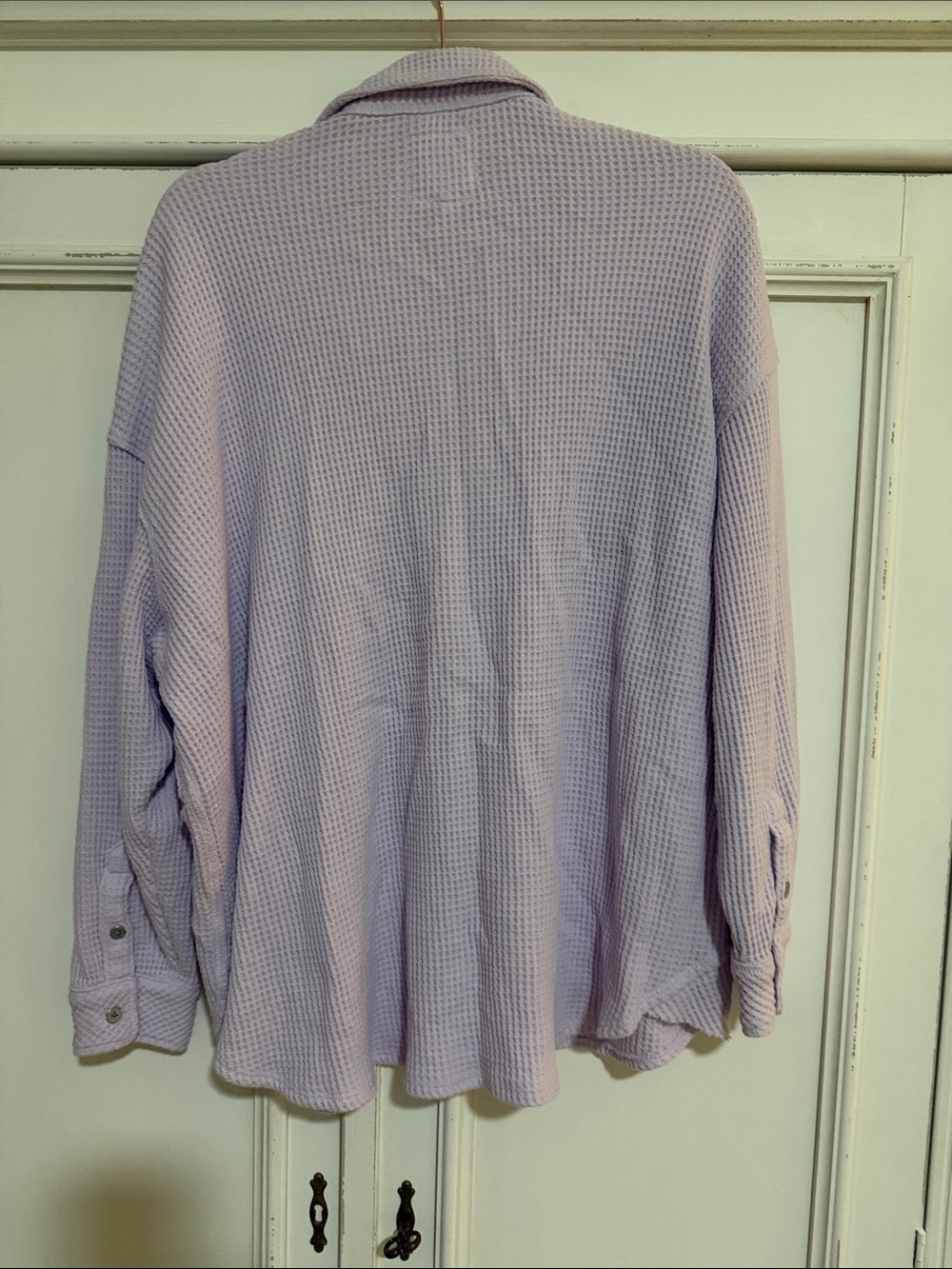 Aerie Lavender Waffle Knit Button-Up Shirt Jacket for women - Picture 4 of 5